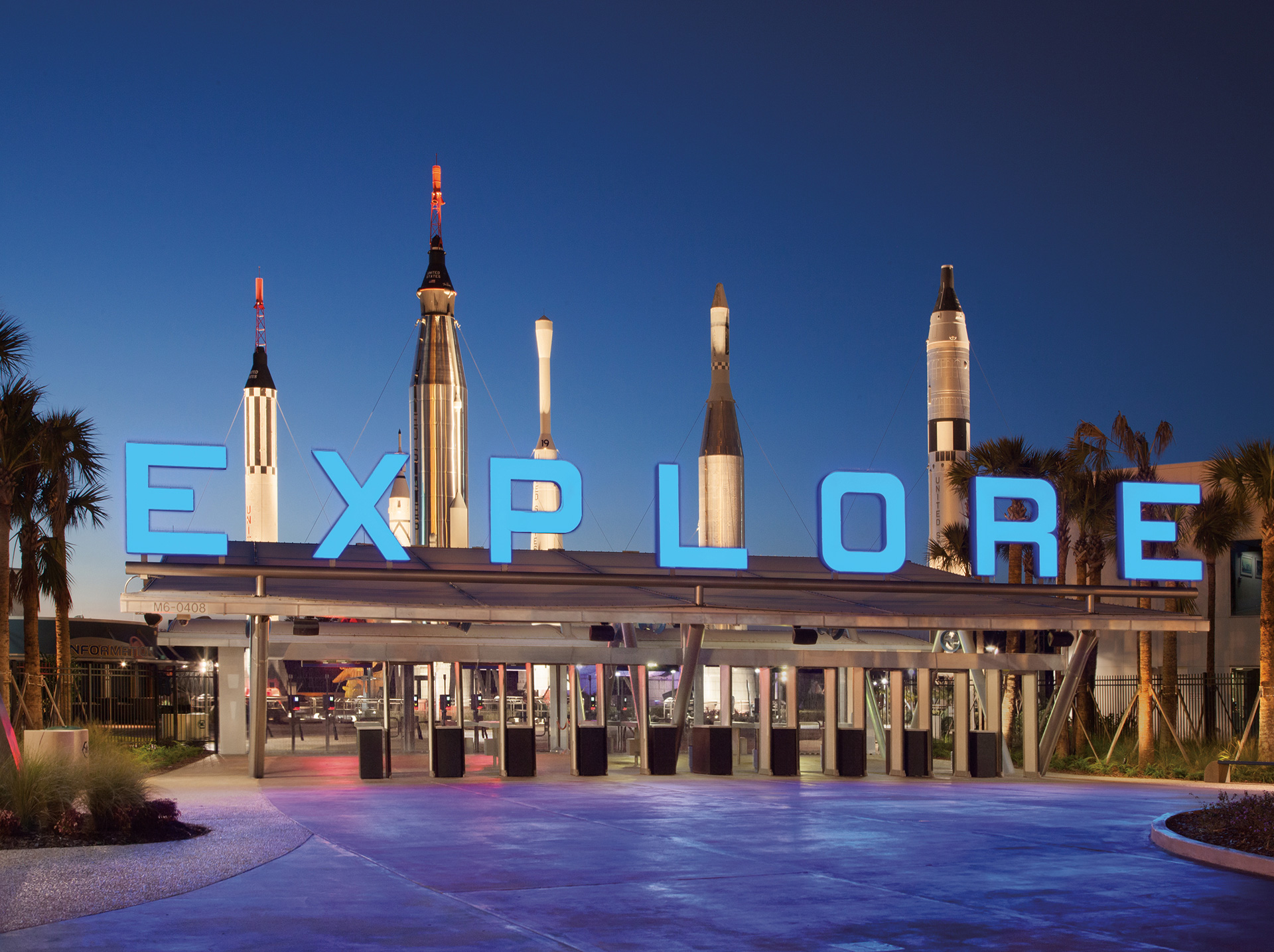 Rocket garden at Kennedy Space Center near Cape Canaveral